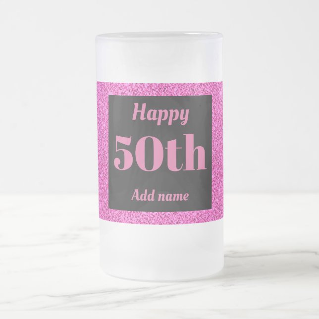 Hübsches personalisiertes Geburtstagsgläsergeschen Mattglas Bierglas (Mittel)