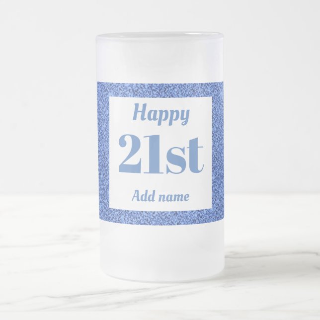 Hübsches personalisiertes Geburtstagsgläsergeschen Mattglas Bierglas (Mittel)