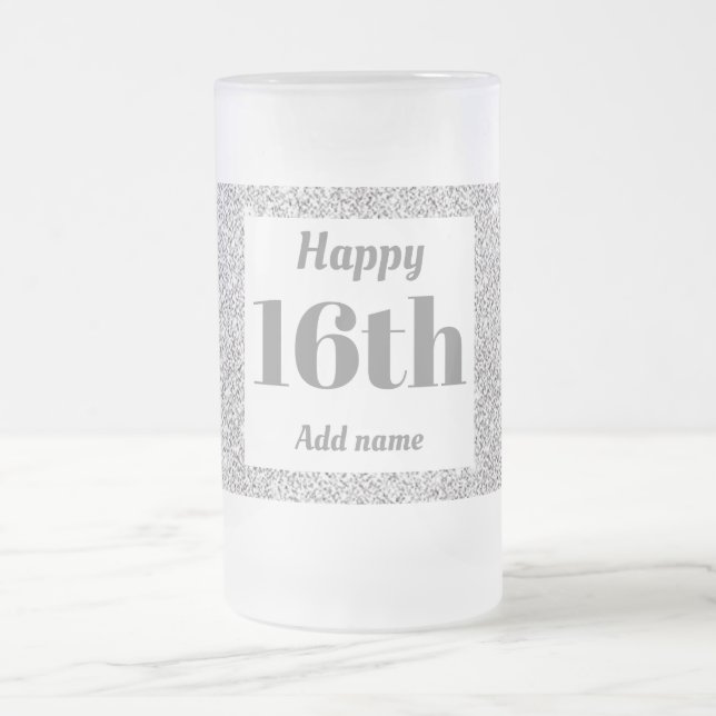 Hübsches personalisiertes Geburtstagsgläsergeschen Mattglas Bierglas (Mittel)