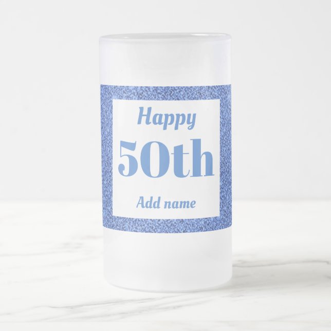 Hübsches personalisiertes Geburtstagsgläsergeschen Mattglas Bierglas (Mittel)