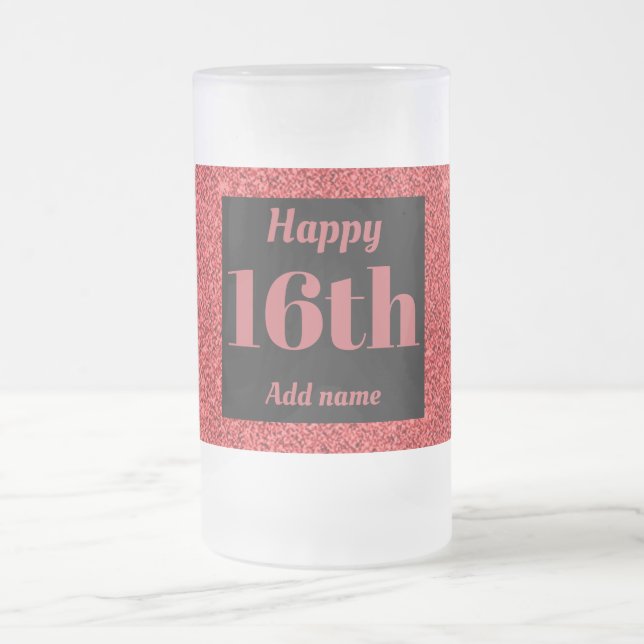 Hübsches personalisiertes Geburtstagsgläsergeschen Mattglas Bierglas (Mittel)