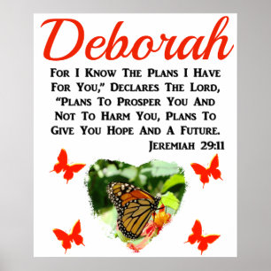 HÜBSCHES PERSONALISIERTES JEREMIAH 29:11 BUTTERFLY POSTER