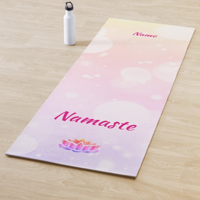 Hübsches personalisiertes Namaste Lotus-Design Yogamatte (Beispiel)