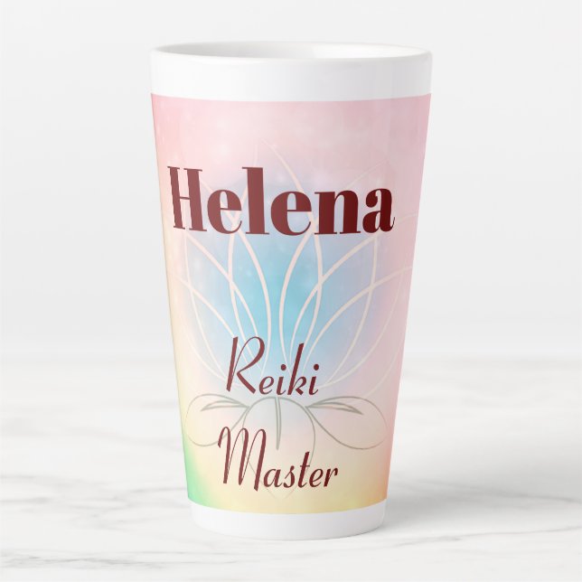 Hübsches personalisiertes Reiki-Masterdesign Milchtasse (Vorderseite)