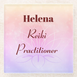 Hübsches personalisiertes Reiki Practitionerdesign Glasuntersetzer