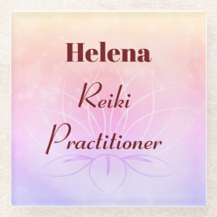 Hübsches personalisiertes Reiki Practitionerdesign Glasuntersetzer