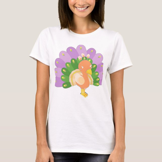 Hübsches Pfau T-Shirt  (Vorderseite)