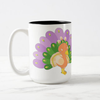 Hübsches Pfau T-Shirt Zweifarbige Tasse