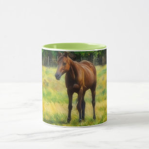Hübsches Pferd auf einem Bauernhof Tasse Cup