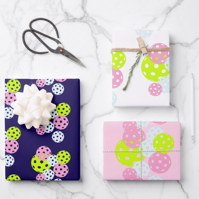 Hübsches Pickleball-Papier Geschenkpapier Set (Vorderseite)