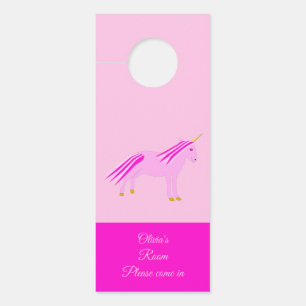 Hübsches Pink Baby Girl Unicorn Custom Kinderzimme Türanhänger