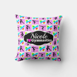 HÜBSCHES PINK-BUTTERFLY-GYMNASTICS-DESIGN KISSEN
