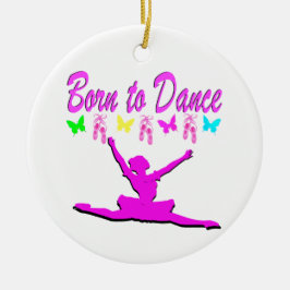 HÜBSCHES PINK GEBOREN ZU TANZEN BALLERINA DESIGN KERAMIK ORNAMENT