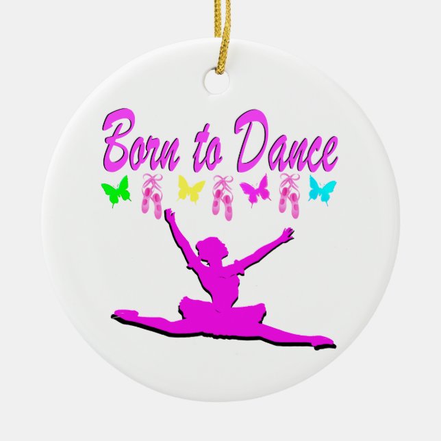 HÜBSCHES PINK GEBOREN ZU TANZEN BALLERINA DESIGN KERAMIK ORNAMENT (Vorne)