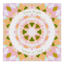 Hübsches Pink Green Shine Bright Star Baby Kinderz Poster