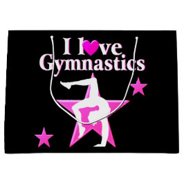 HÜBSCHES PINK I LIEBE GYMNASTICS-DESIGN GROßE GESCHENKTÜTE
