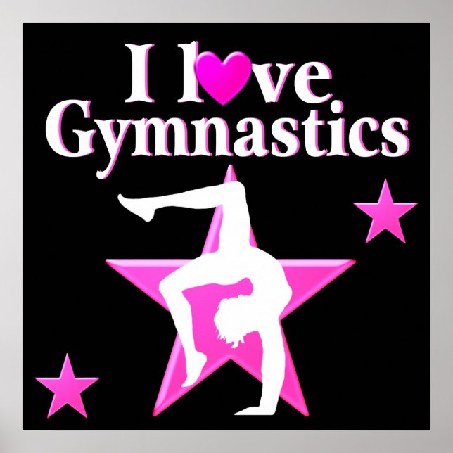 HÜBSCHES PINK I LIEBE GYMNASTICS-DESIGN POSTER (Vorne)