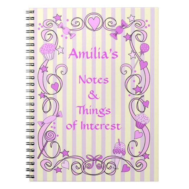 Hübsches Pink Spiral Notebook Notizblock (Vorderseite)