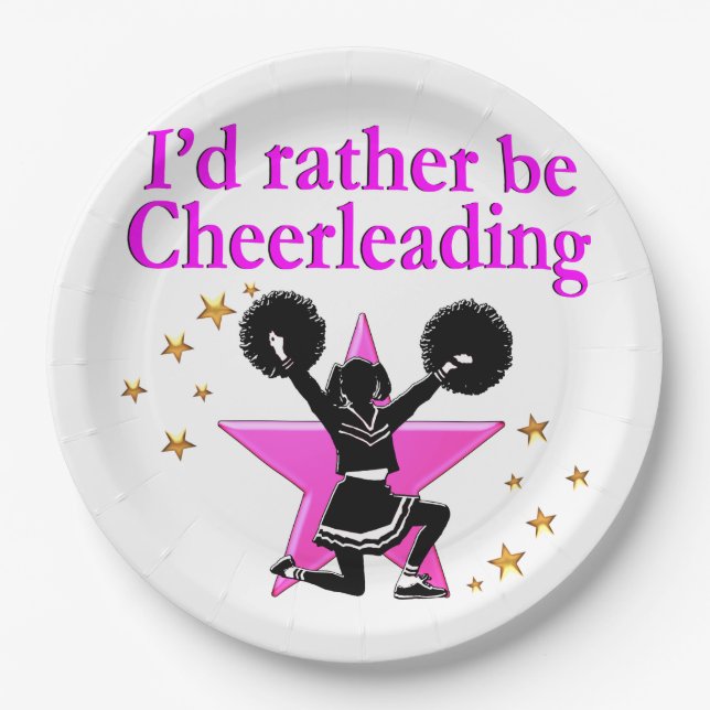 HÜBSCHES PINK STAR CHEERLEADING-DESIGN PAPPTELLER (Vorderseite)