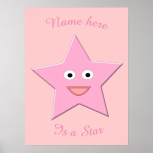 Hübsches Pink Star Poster