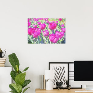 Hübsches Pink Tulips Garden Art Poster