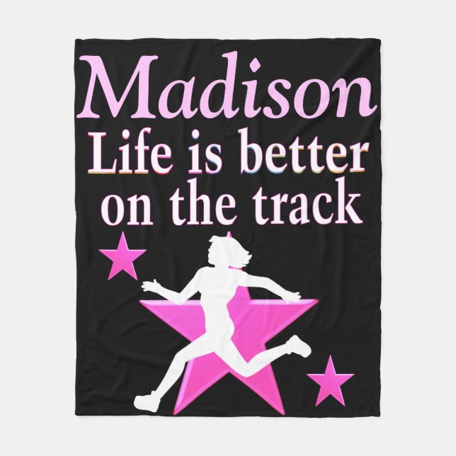 HÜBSCHES PINK UND PERSONALISIERTES SCHWARZEN FLEECEDECKE (Vorderseite)