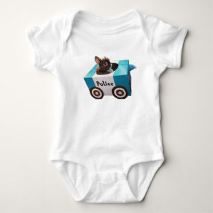 Hübsches Polizeiauto-Hasen-Bauernhaus Baby Strampler