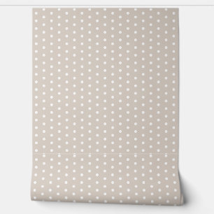 Hübsches Polka-Punkt-Muster Steinweiß Elegant Tapete