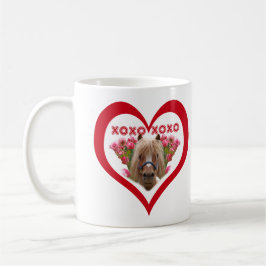 Hübsches Pony in Rot zum Valentinstag Kaffeetasse