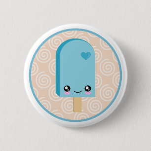 Hübsches Popsicles-Aqua blaue Kawaii Knöpfe Button