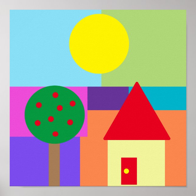 Hübsches Poster mit bunten Formen (Vorne)