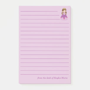 Hübsches Prinzessin-Mädchen Benutzerdefiniert Rosa Post-it Klebezettel