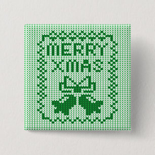 Hübsches Pullover-Muster Jingle Glocken und Merry  Button