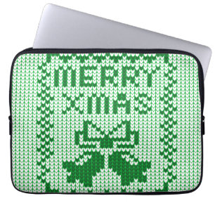 Hübsches Pullover-Muster Jingle Glocken und Merry Laptopschutzhülle