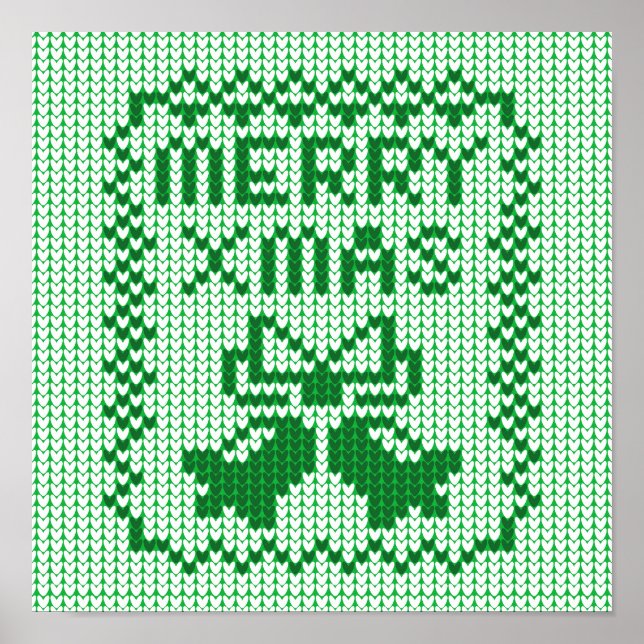 Hübsches Pullover-Muster Jingle Glocken und Merry  Poster (Vorne)