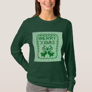 Hübsches Pullover-Muster Jingle Glocken und Merry T-Shirt