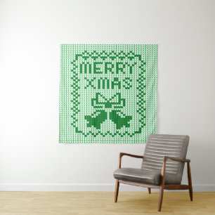 Hübsches Pullover-Muster Jingle Glocken und Merry Wandteppich