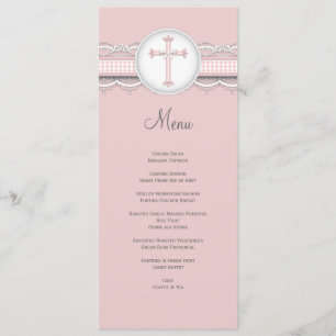 Hübsches queres religiöses Feier-Menü der Spitze-w Menükarte