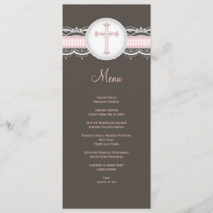 Hübsches queres religiöses Feier-Menü der Spitze-w Menükarte