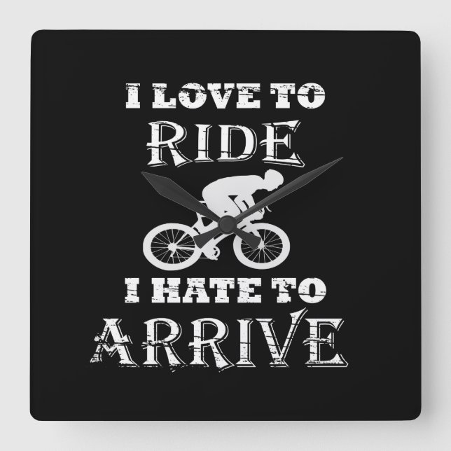 Hübsches Radfahren Quadratische Wanduhr (Vorderseite)