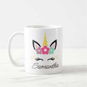 Hübsches Rainbow Einhorn Gesicht für Kinder Kind M Kaffeetasse