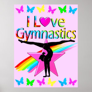 HÜBSCHES RAINBOW I LIEBE GYMNASTICS-DESIGN POSTER