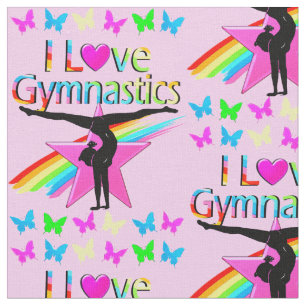 HÜBSCHES RAINBOW I LIEBE GYMNASTICS-DESIGN STOFF