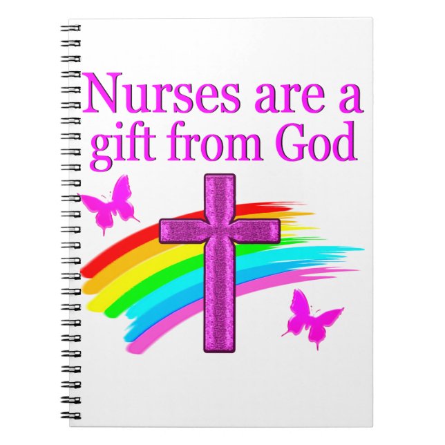 HÜBSCHES RAINBOW- UND CROSS-NURSING-DESIGN NOTIZBLOCK (Vorderseite)