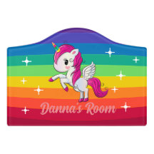 Hübsches Rainbow Unicorn Girl's Room Door Sign