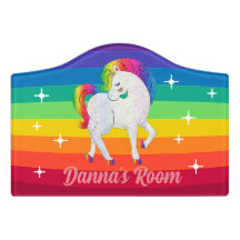 Hübsches Rainbow Unicorn Girl's Room Door Sign