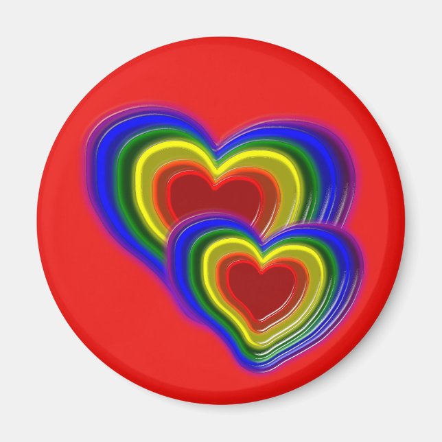 hübsches Regenbogenherz Magnet (Vorne)