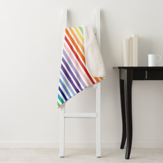 Hübsches Regenbogenmuster Sherpadecke (Beispiel)