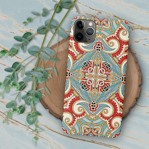 Hübsches Retro-Chic Aquamarin-Blumenmosaikmuster Case-Mate iPhone Hülle