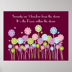 Hübsches Retro Serenity-Blumen-u. Poster